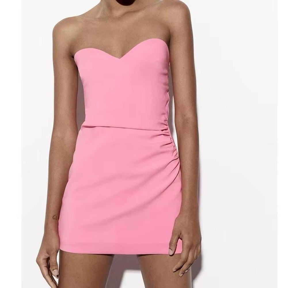 STRAPLESS JUMPSUIT DRESS - zara